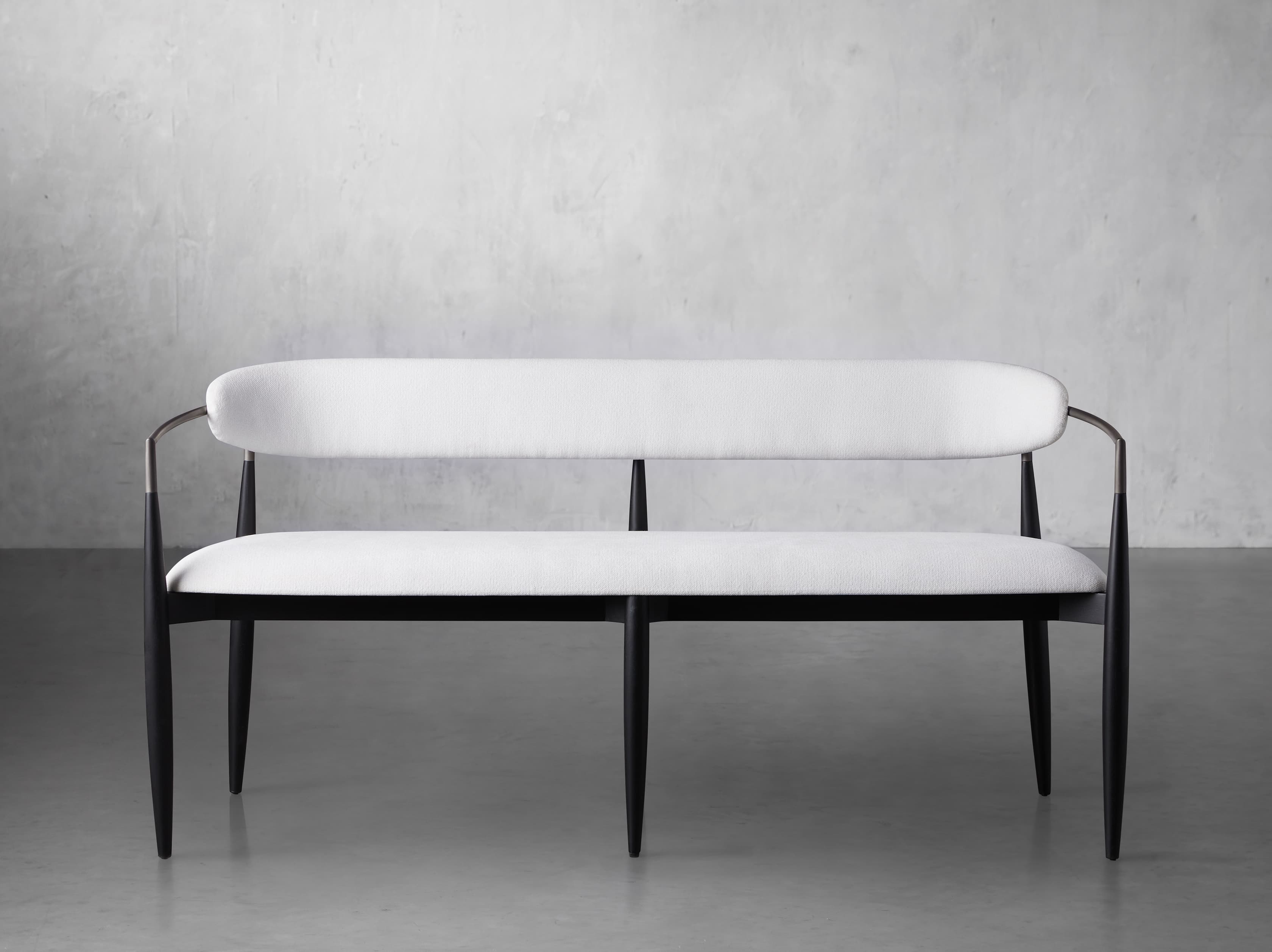 Jagger Dining Bench in Black with Antique Pewter Arhaus