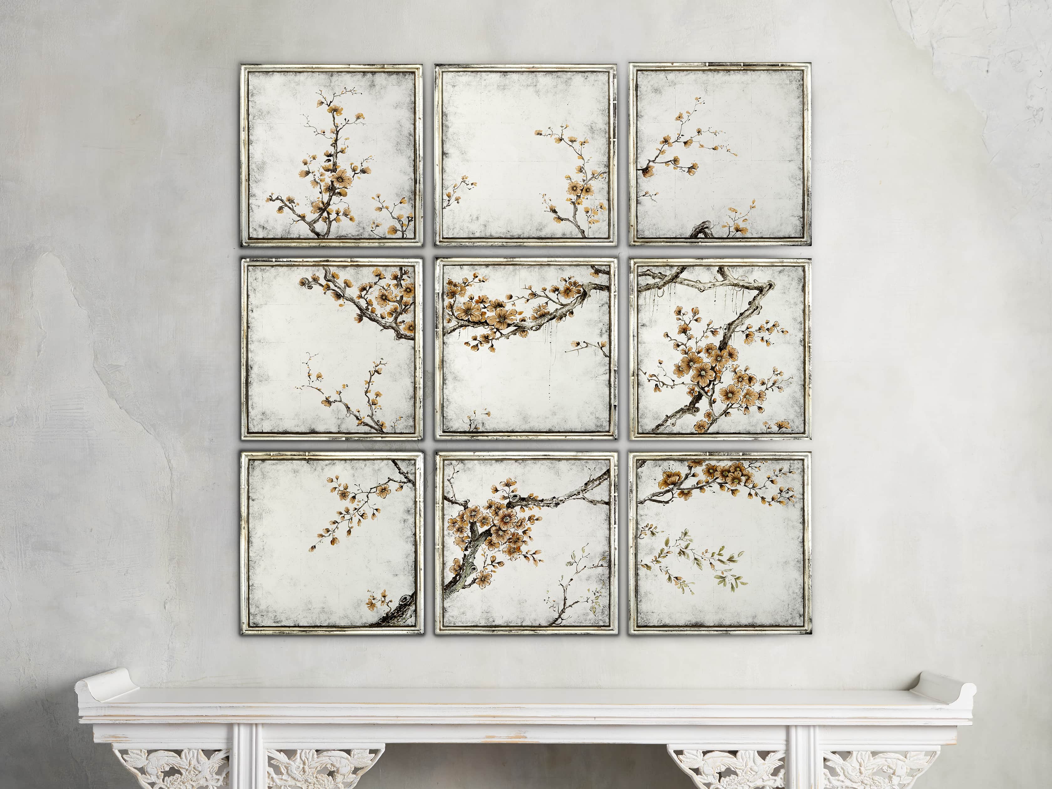 CERISE SET OF NINE SQUARE MIRRORS Arhaus