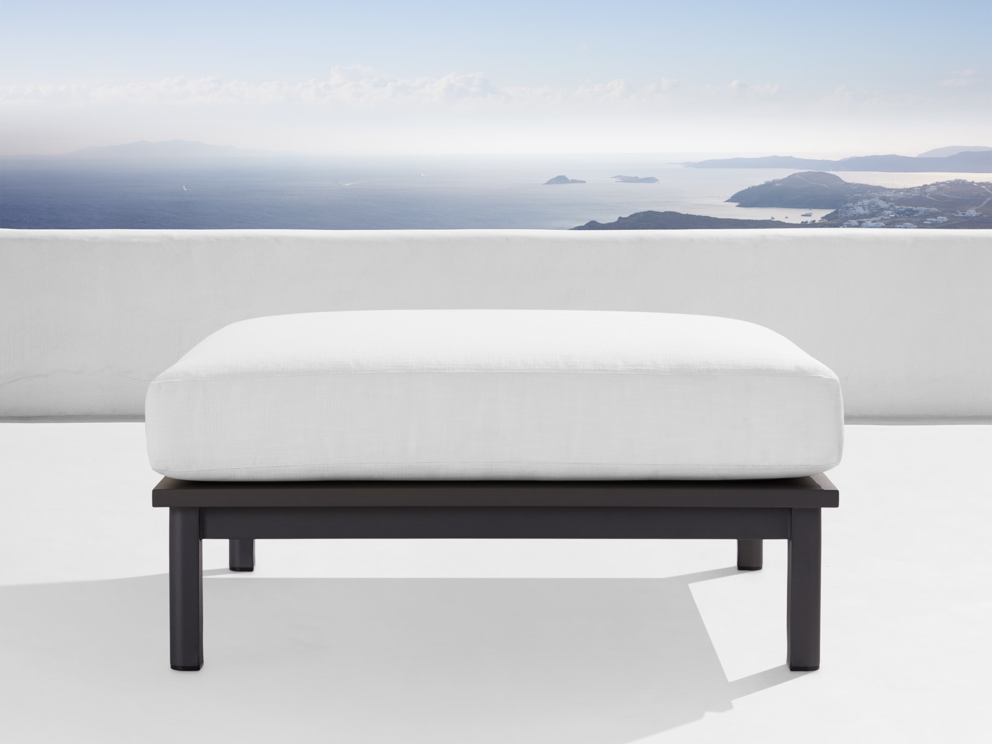 Costa Outdoor Aluminum Ottoman – Arhaus