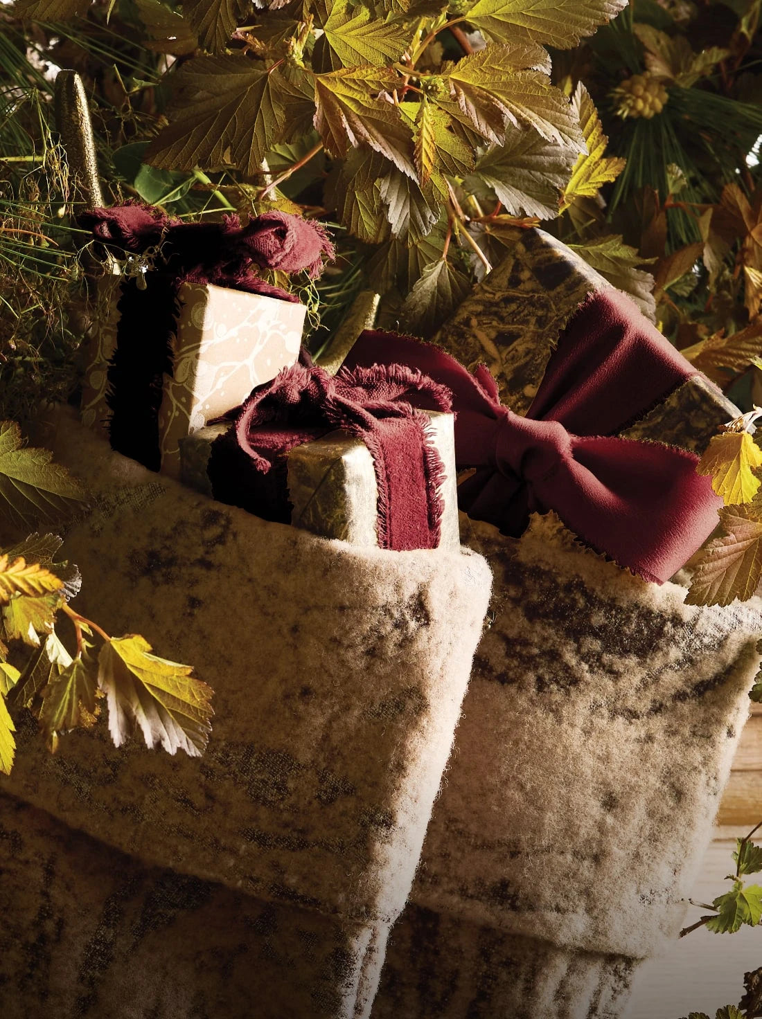 Holiday gifts inside stockings