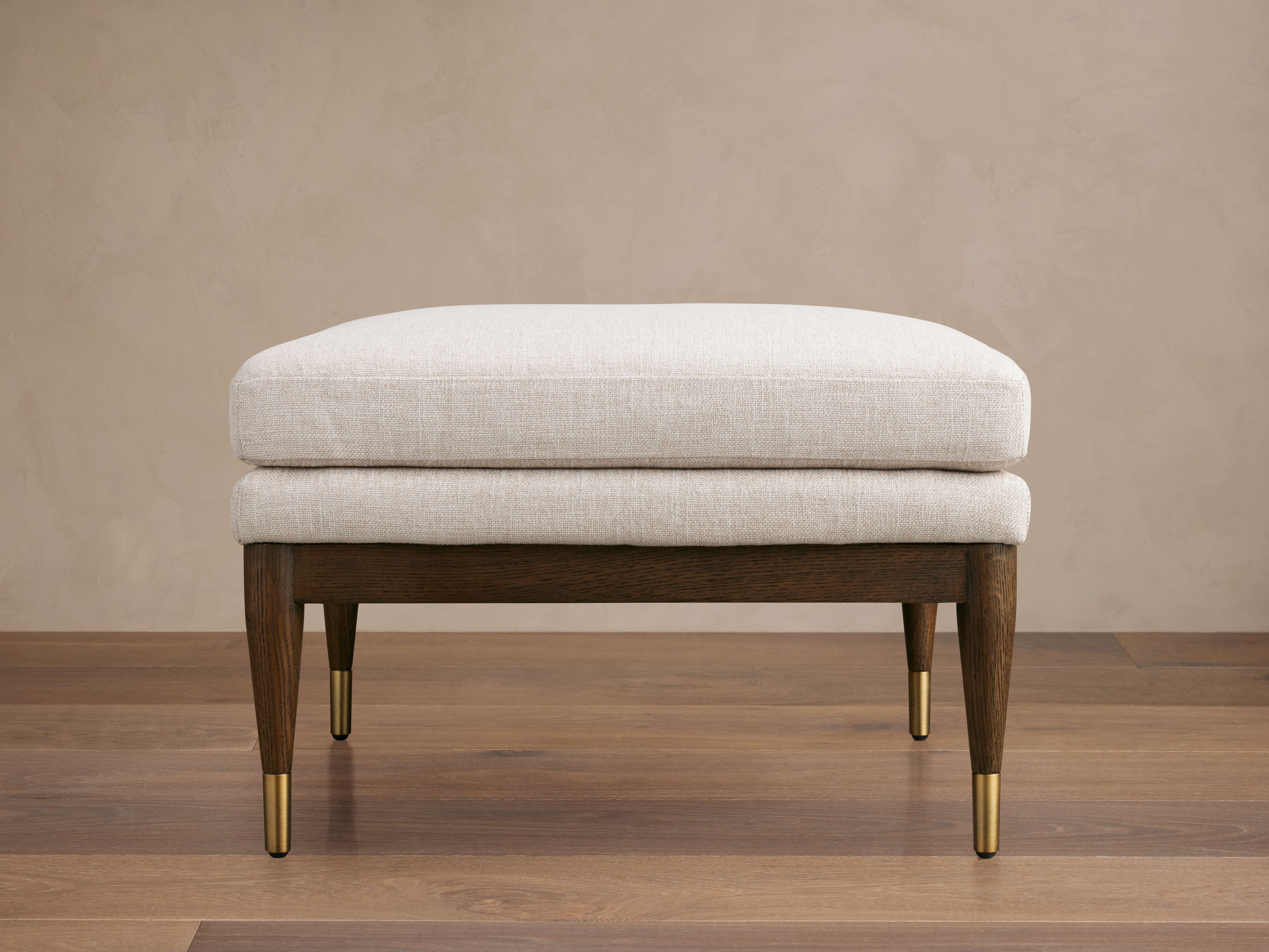 Fisher Square Ottoman - Stylish Mocha Red Oak