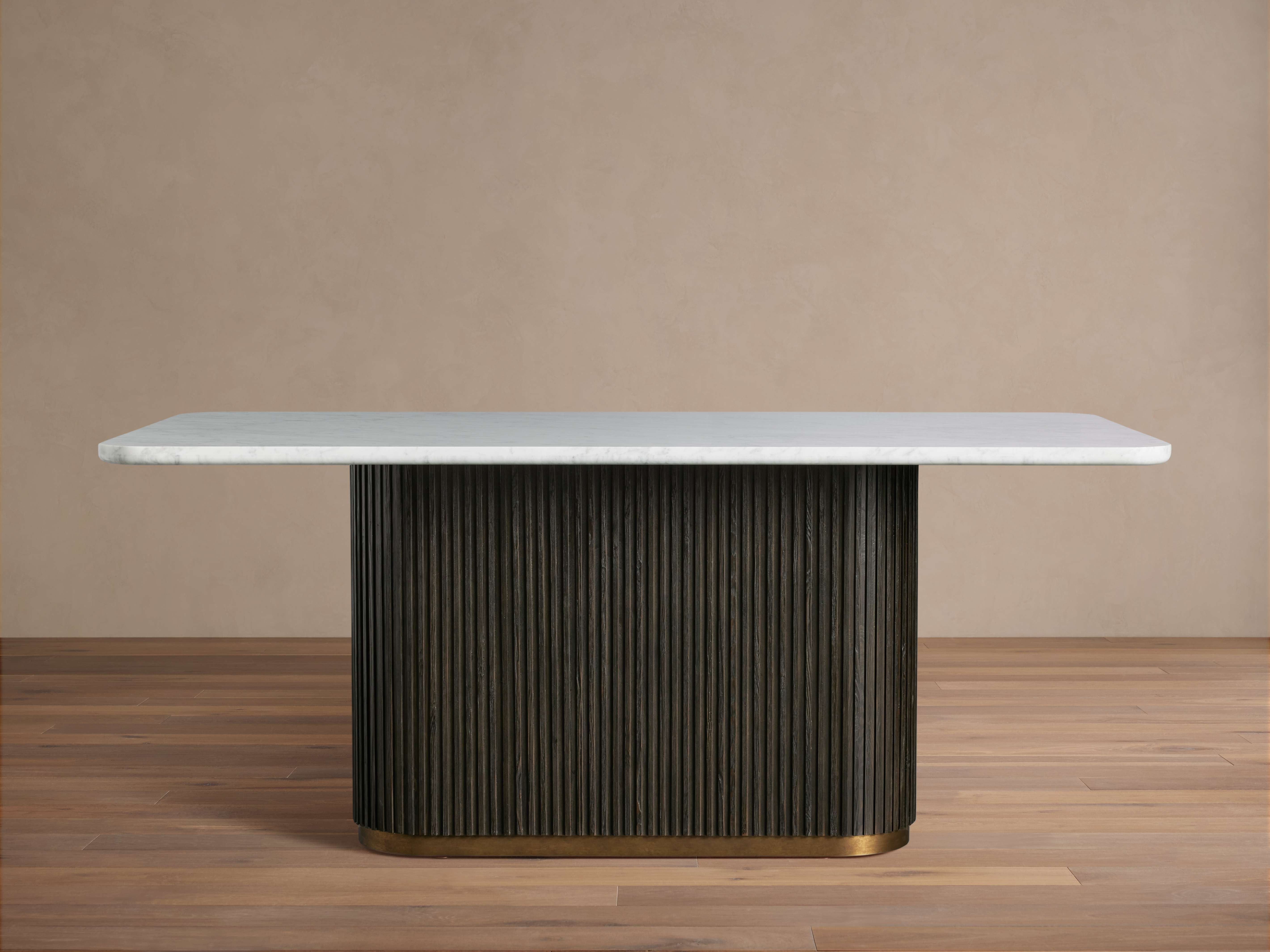 Finnley Dining Table - Elegant Wood & Marble Design