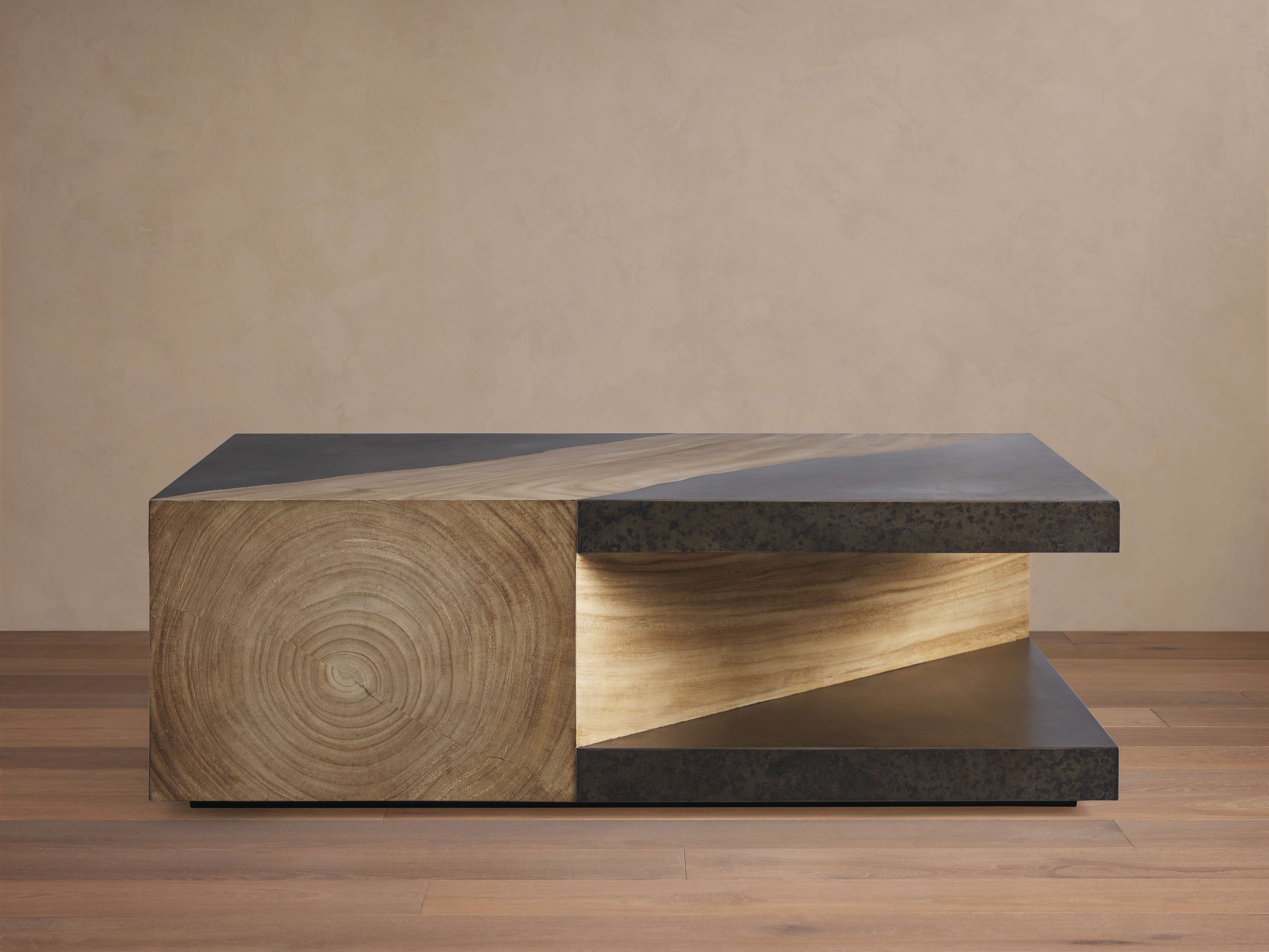 Almeria Coffee Table - Handcrafted Wood & Steel