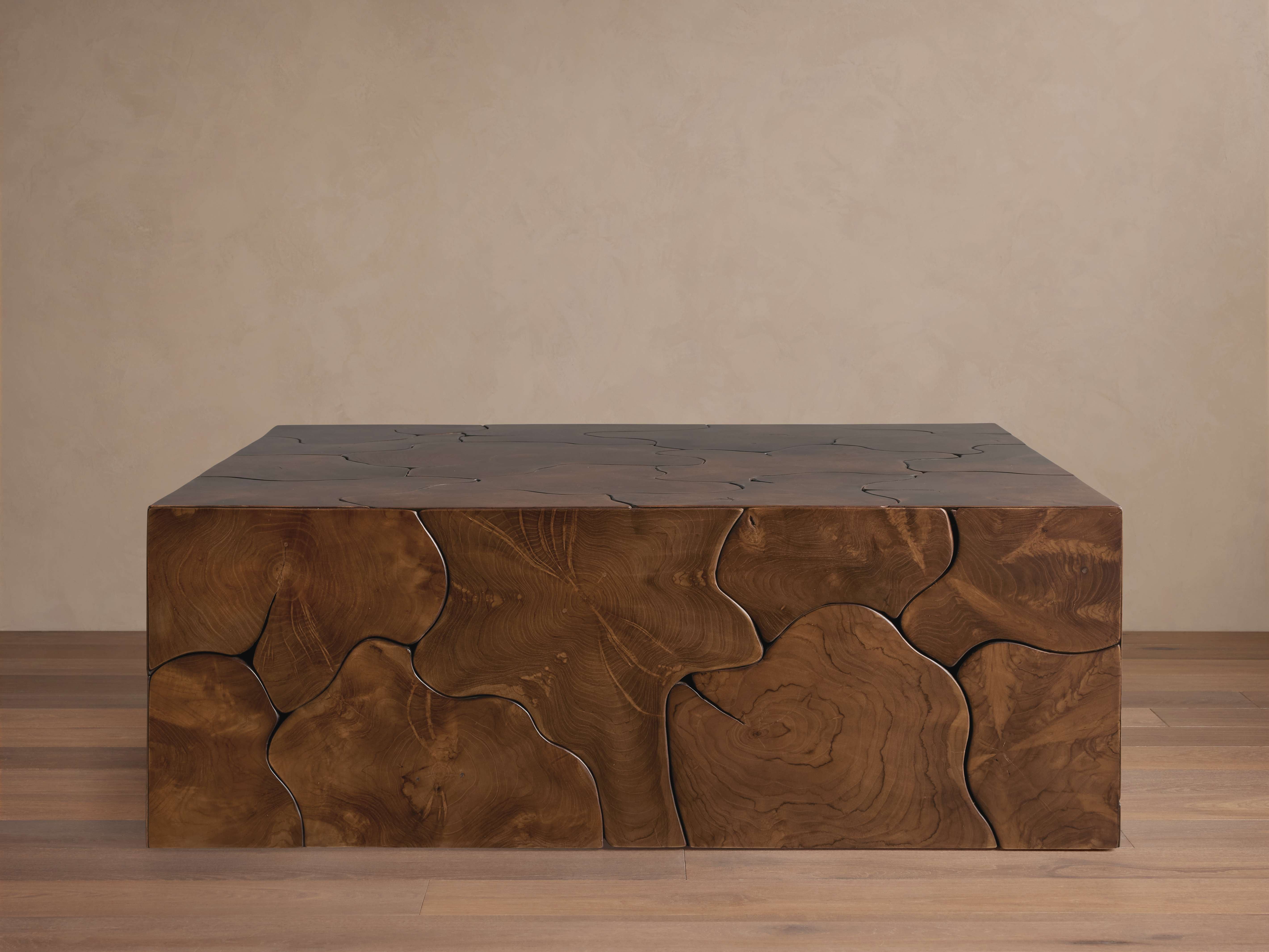 Kalmar Square Teak Wood Coffee Table - Natural Charm