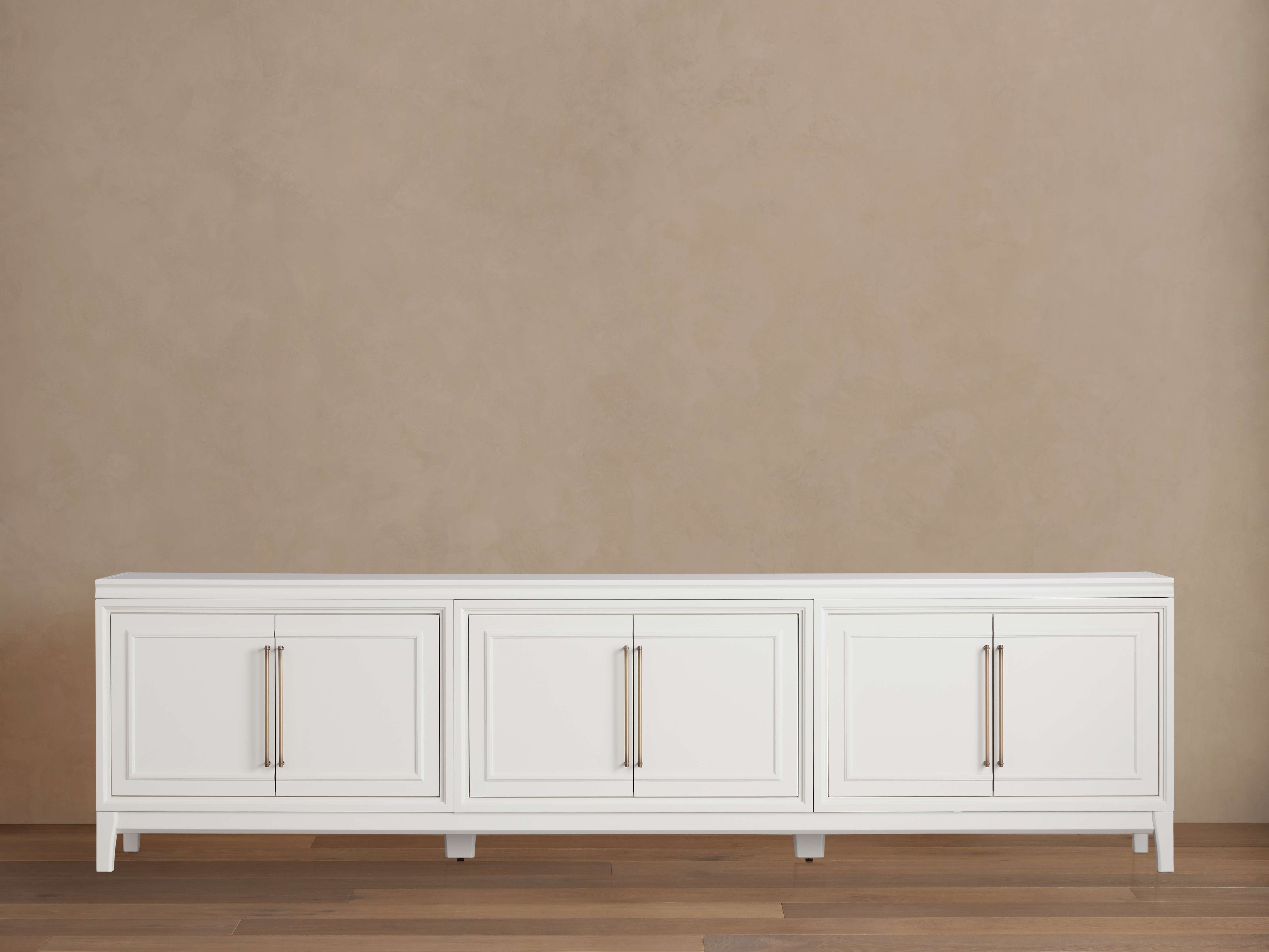 Rowan Modular Media Console - White Wood Doors
