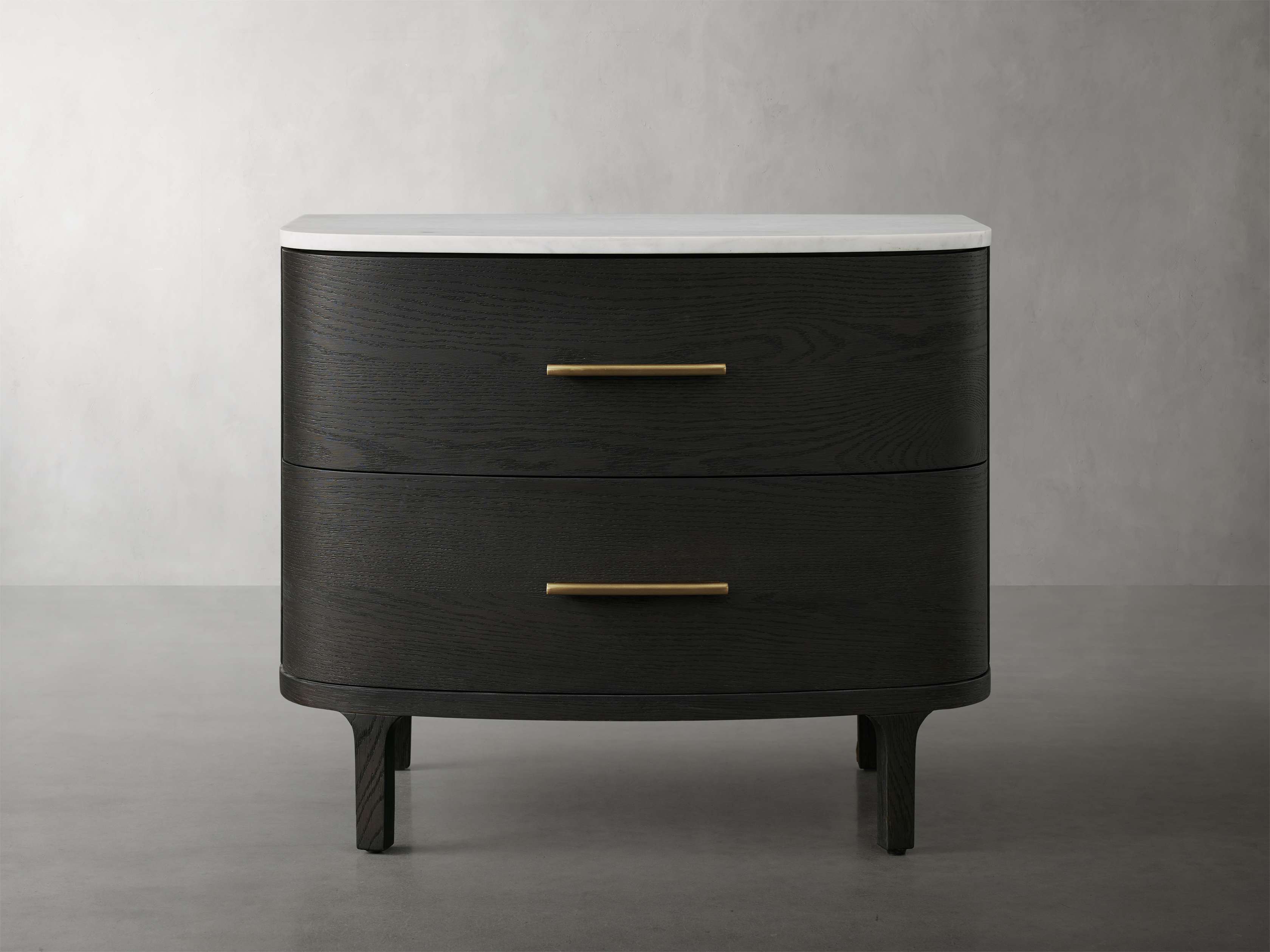 Danny Nightstand - Oak Wood with Ebony or Fawn Finish