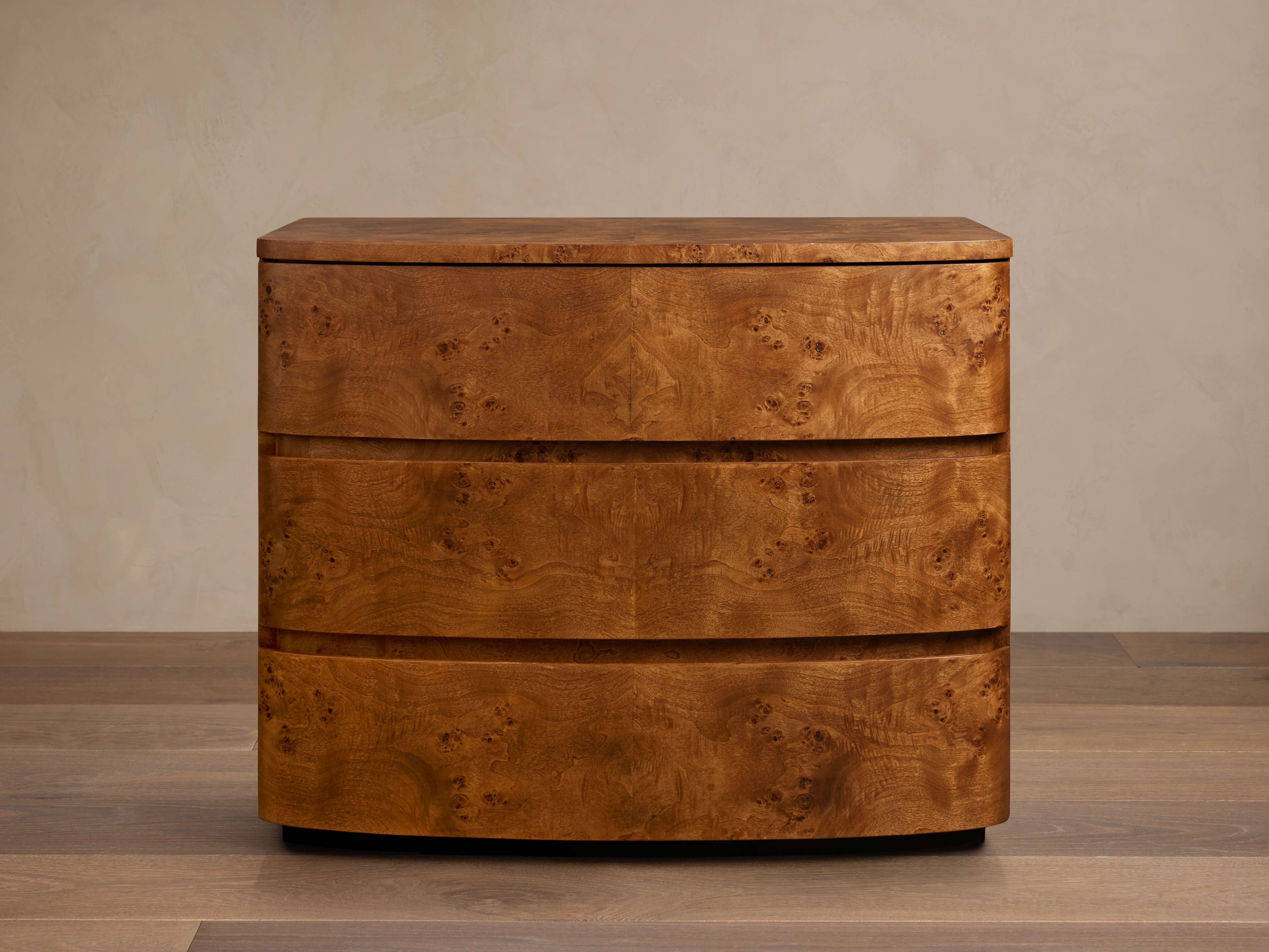 Halsten Nightstand - Elegant Mappa Burl Wood Design