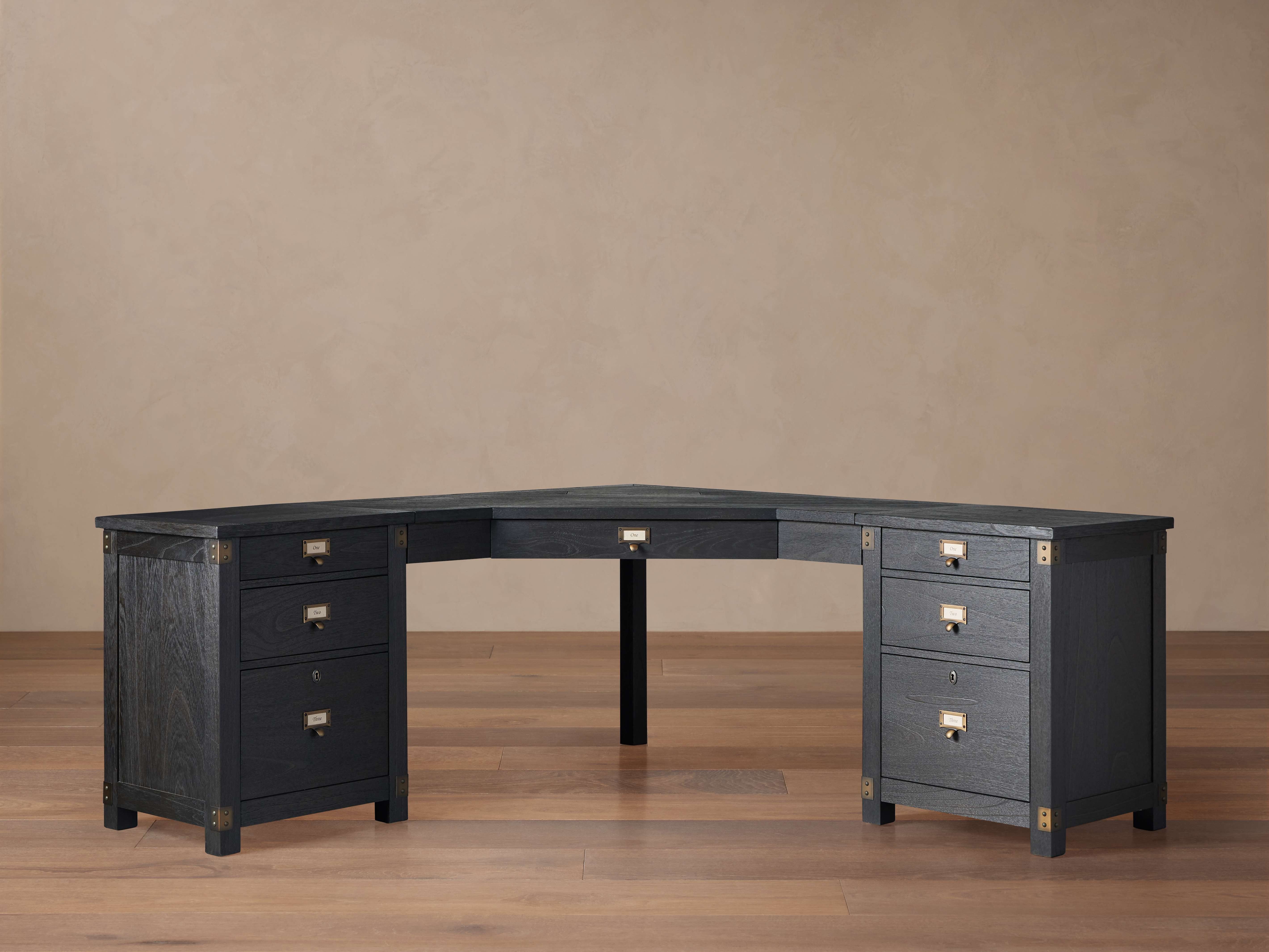Telegraph Corner Desk - Space-Saving & Lockable Storage