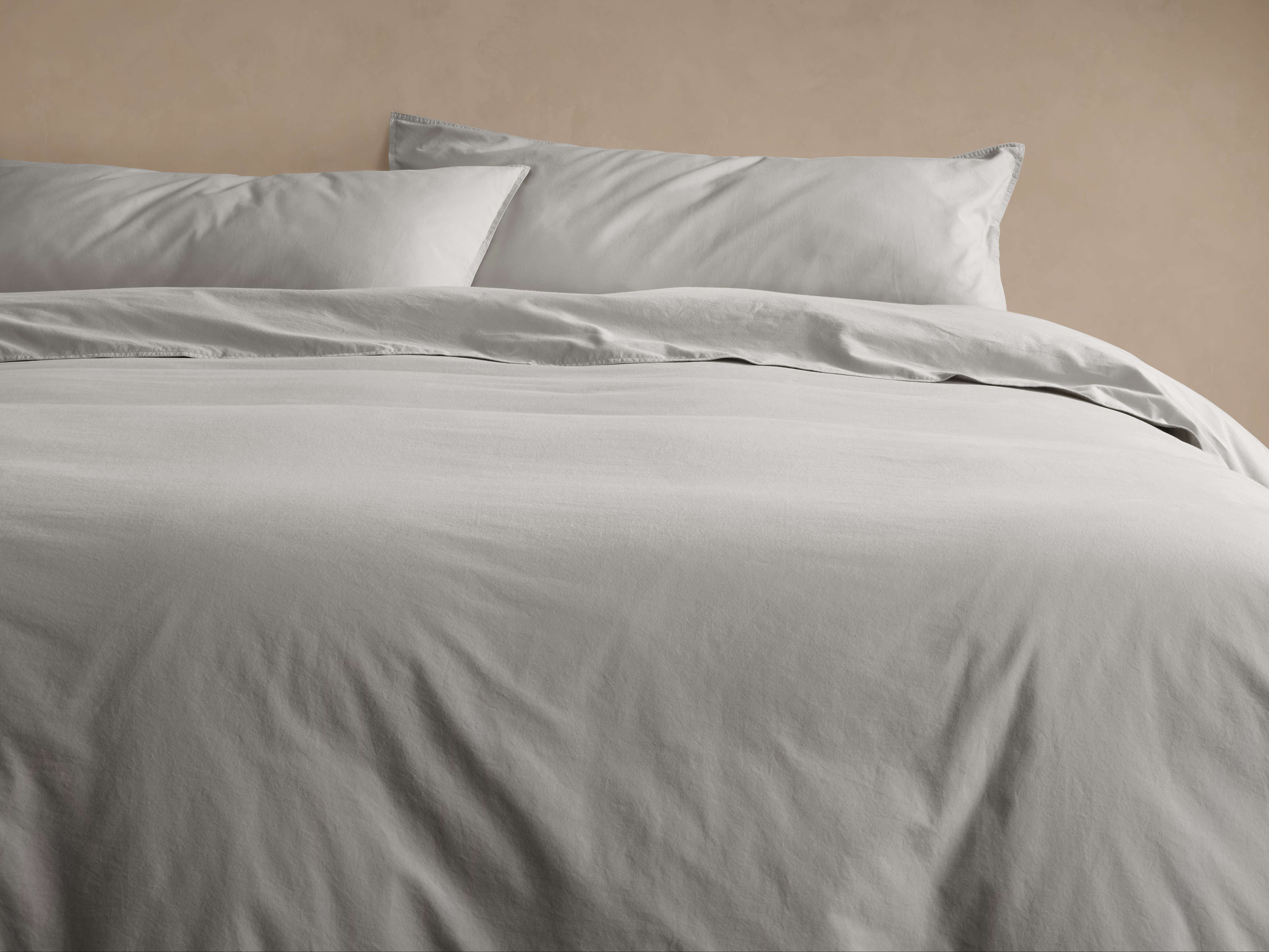 Italian Garment-Dyed Percale Duvet Set in Mist