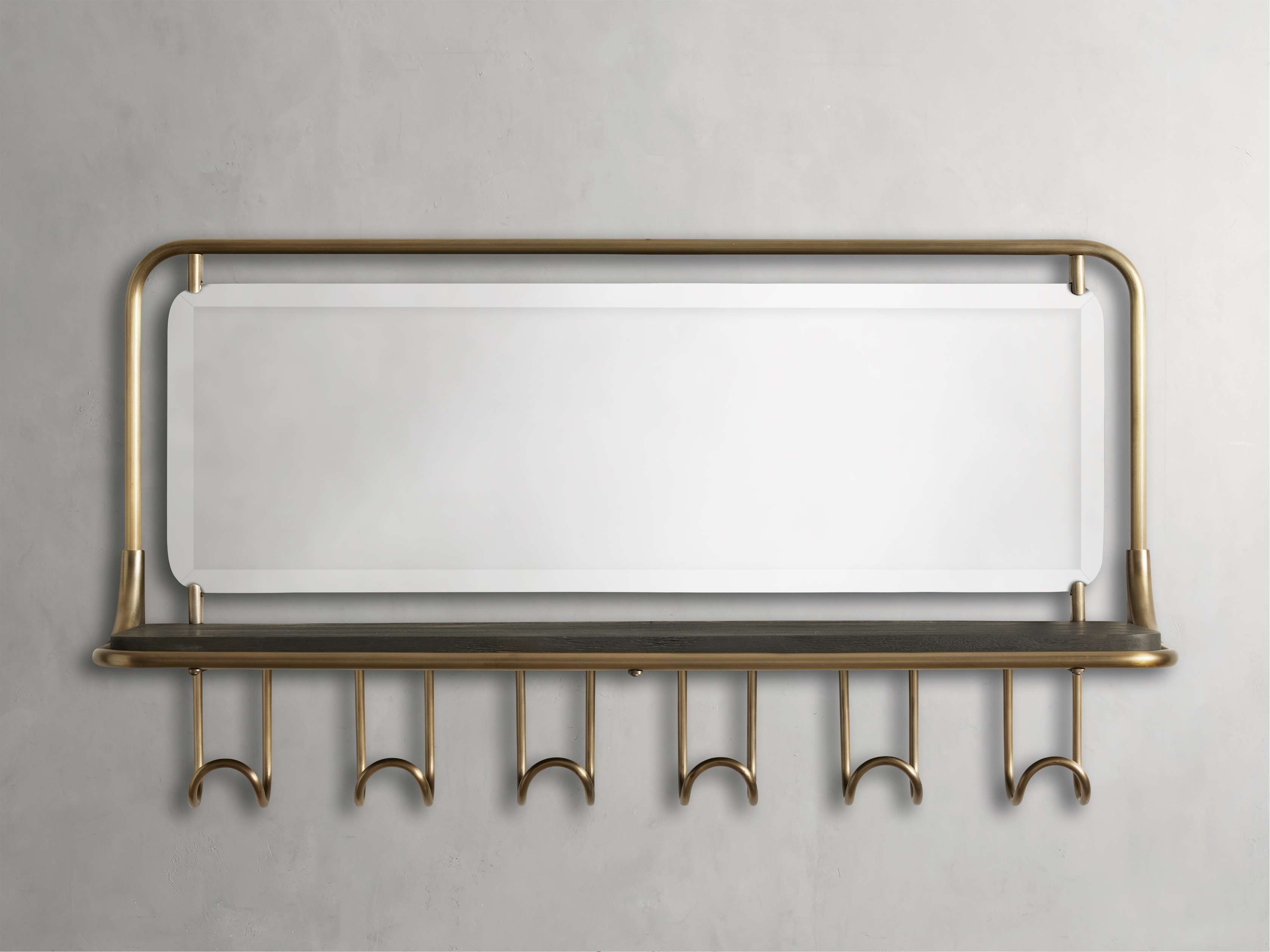 Liam Hook Wall Mirror - Stylish Brass Finish