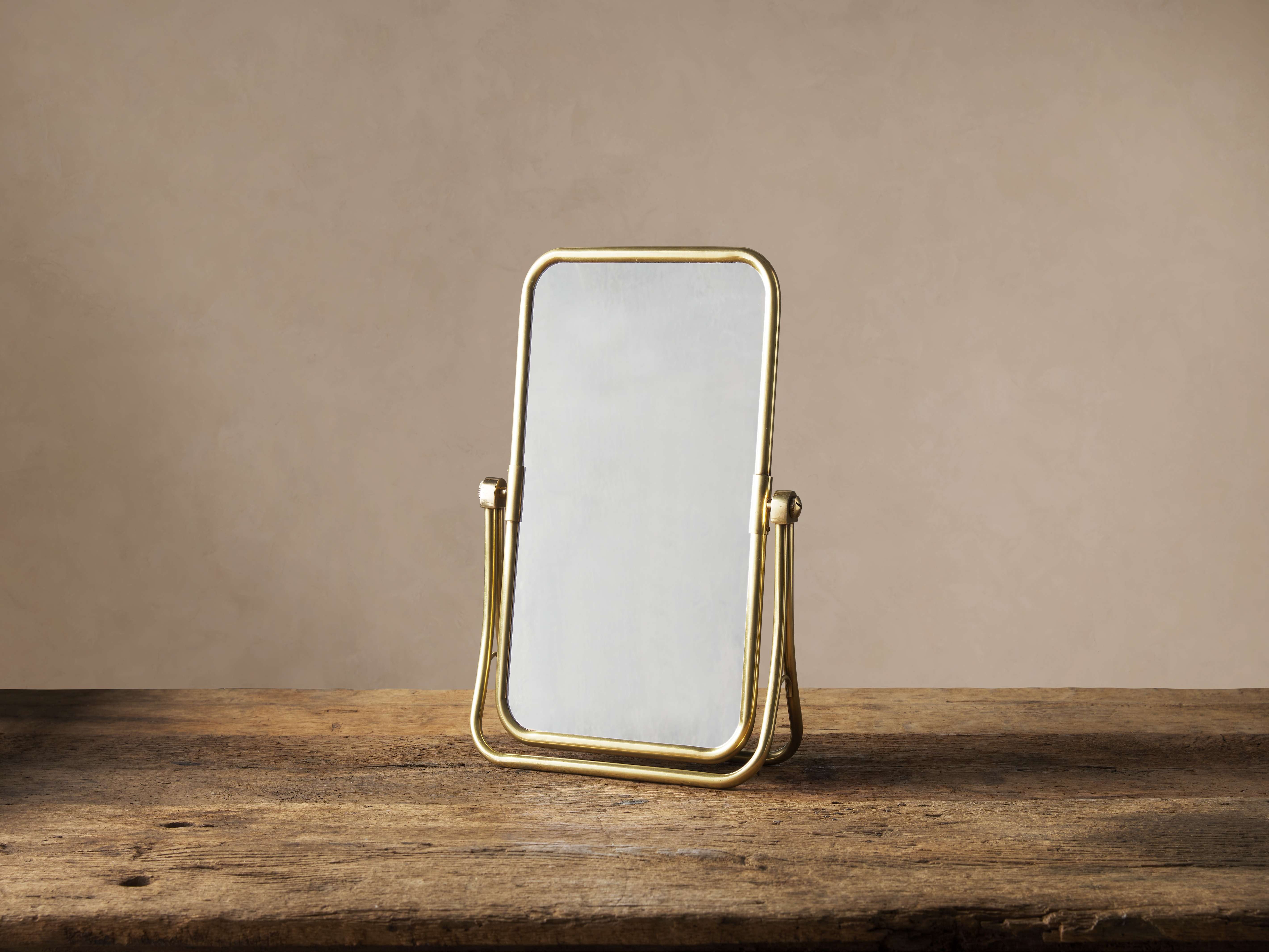 Malina Vanity Mirror - Elegant Gold Brass Frame
