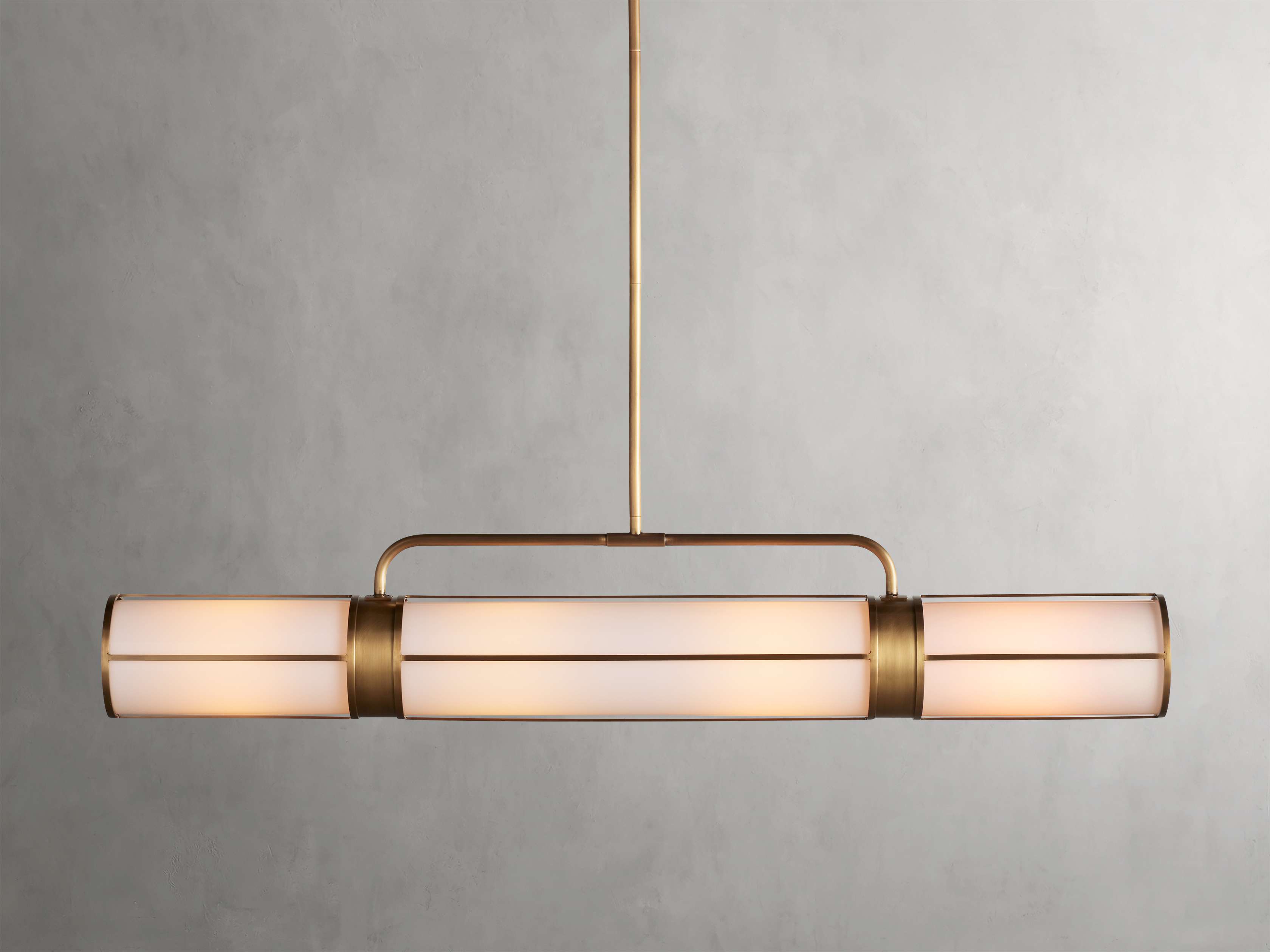 Remming Linear Chandelier | Elegant Milk Glass Lighting