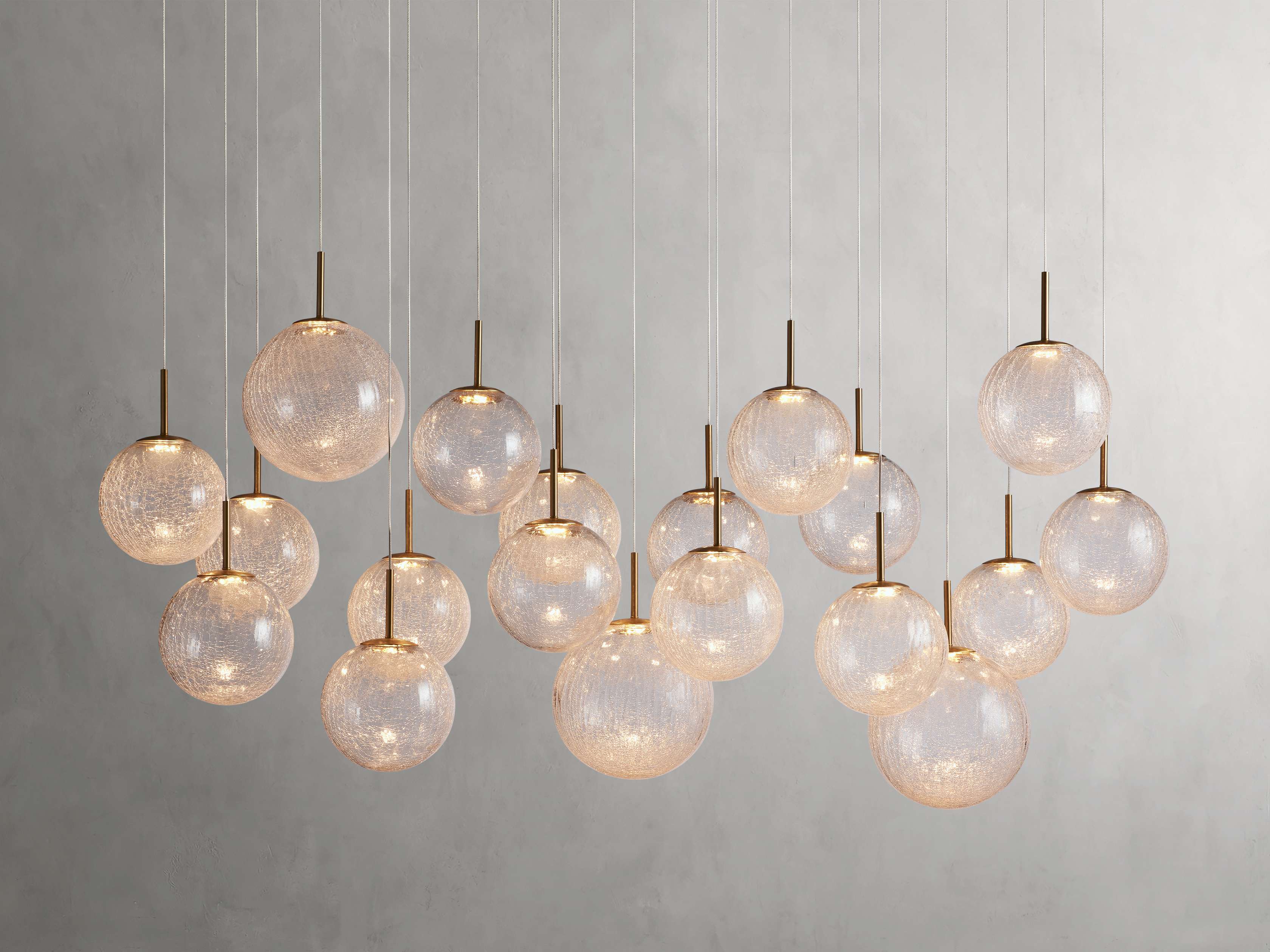 Casen Linear Chandelier - Elegant Brass & Glass Design