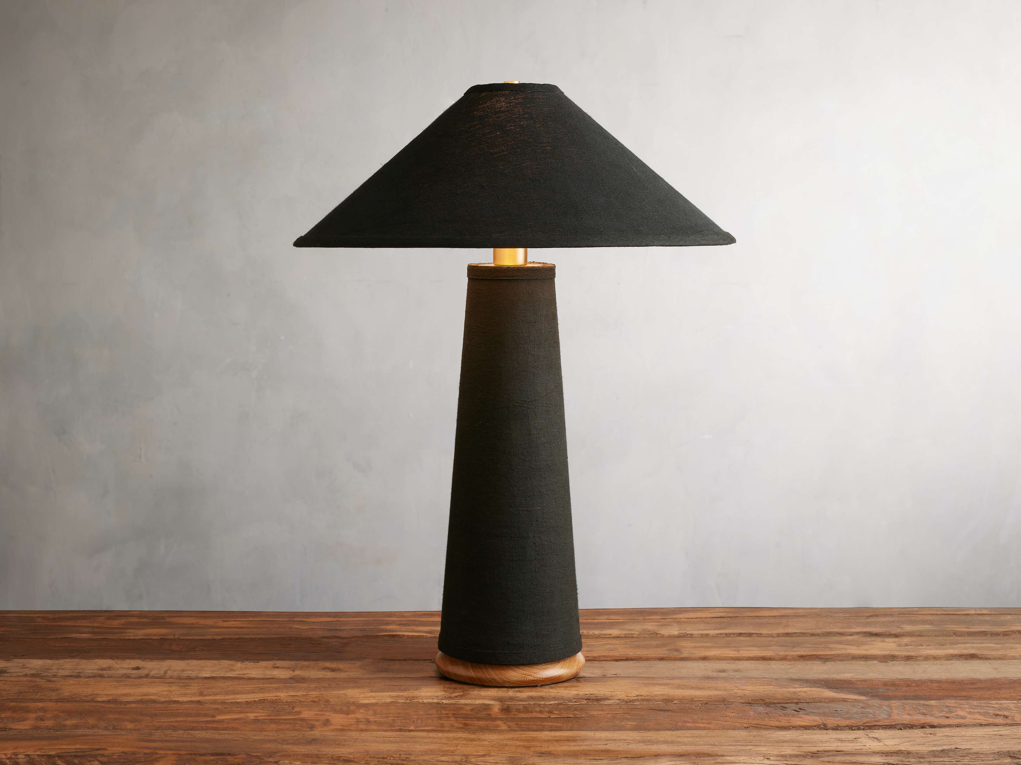 Ombra Table Lamp - Teak Wood & Linen