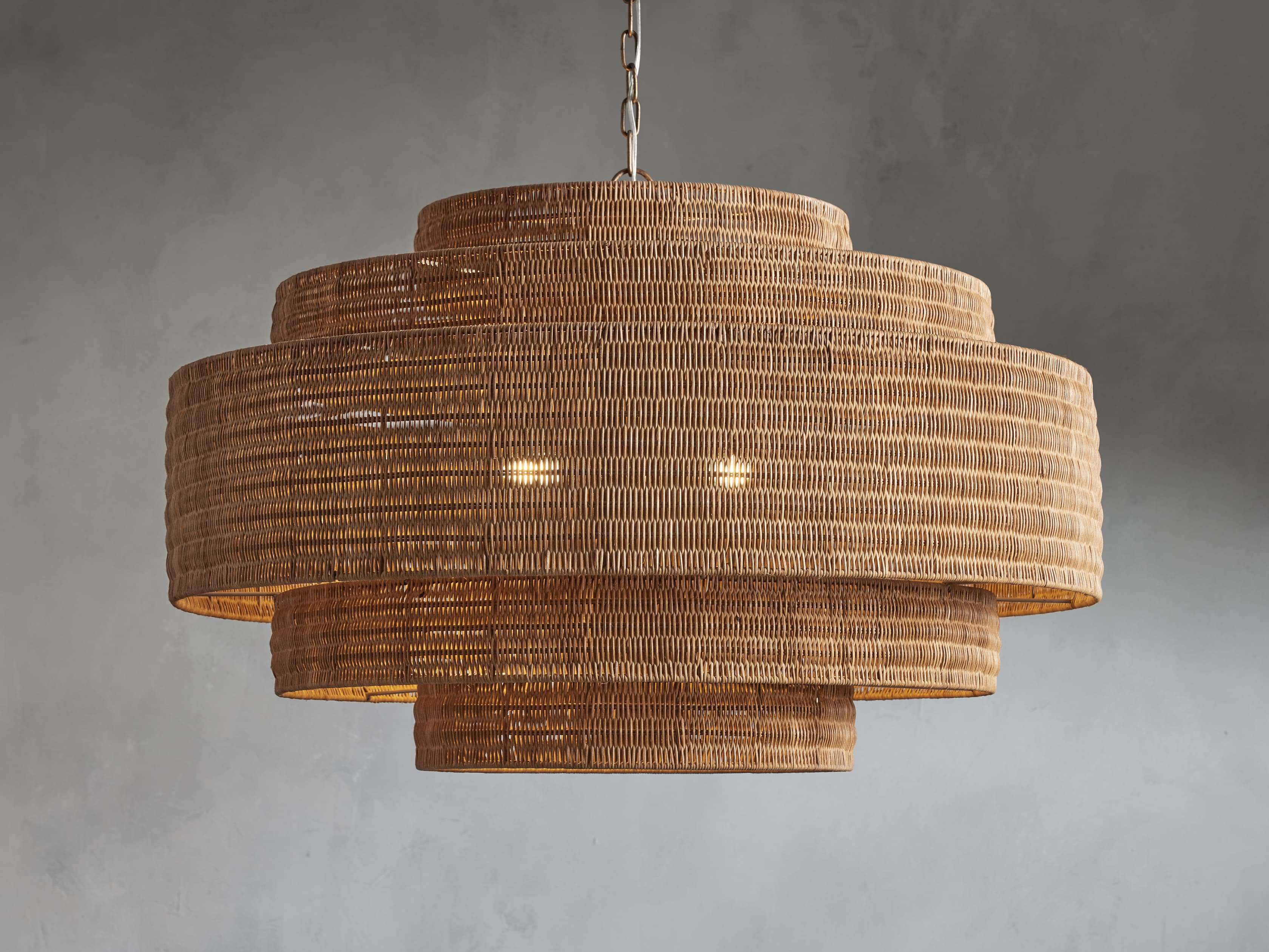 Paloma Chandelier - Elegant Rattan & Iron Design