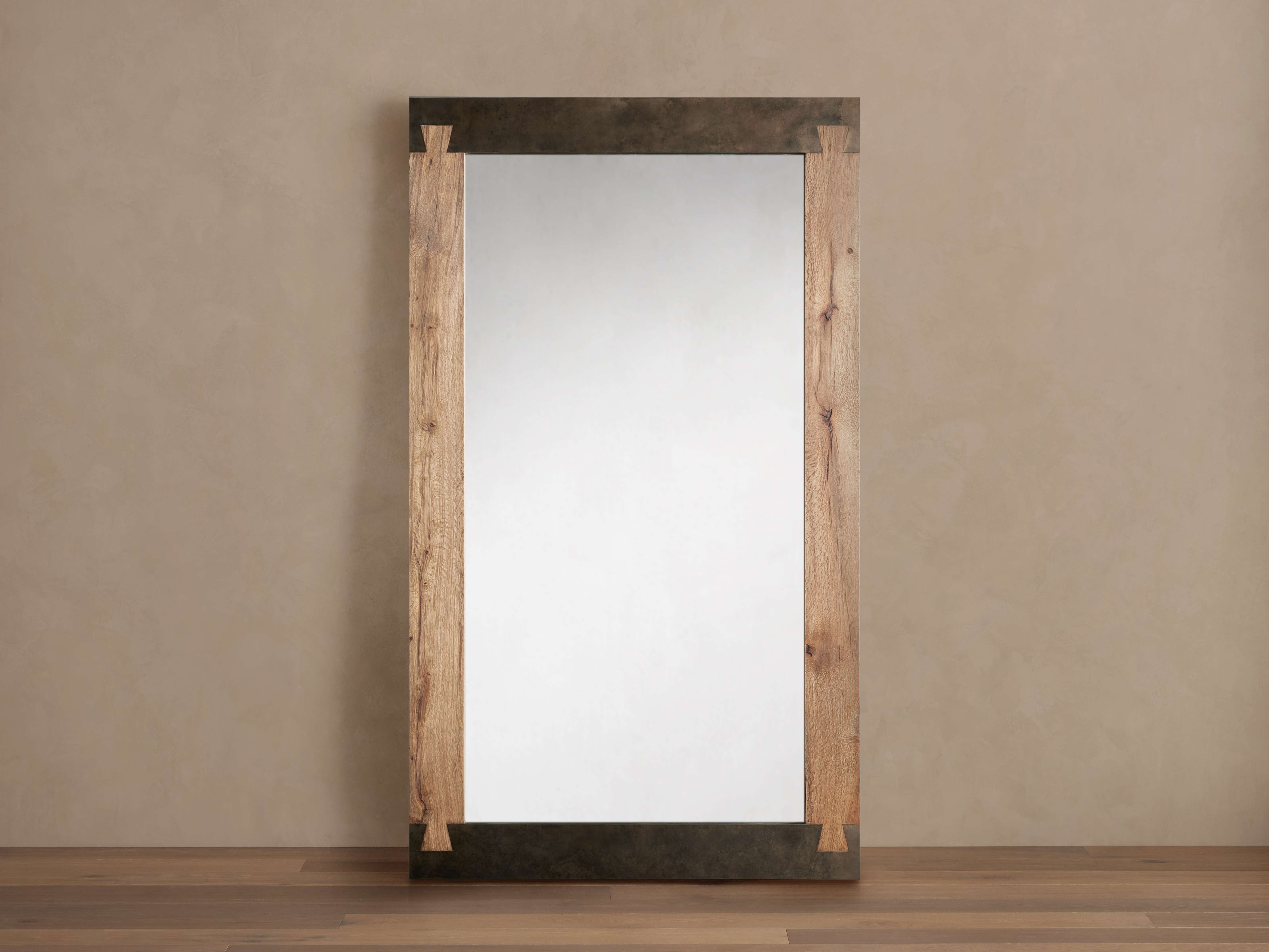 Andros Floor Mirror - Natural Mexican Oak | Stylish Decor