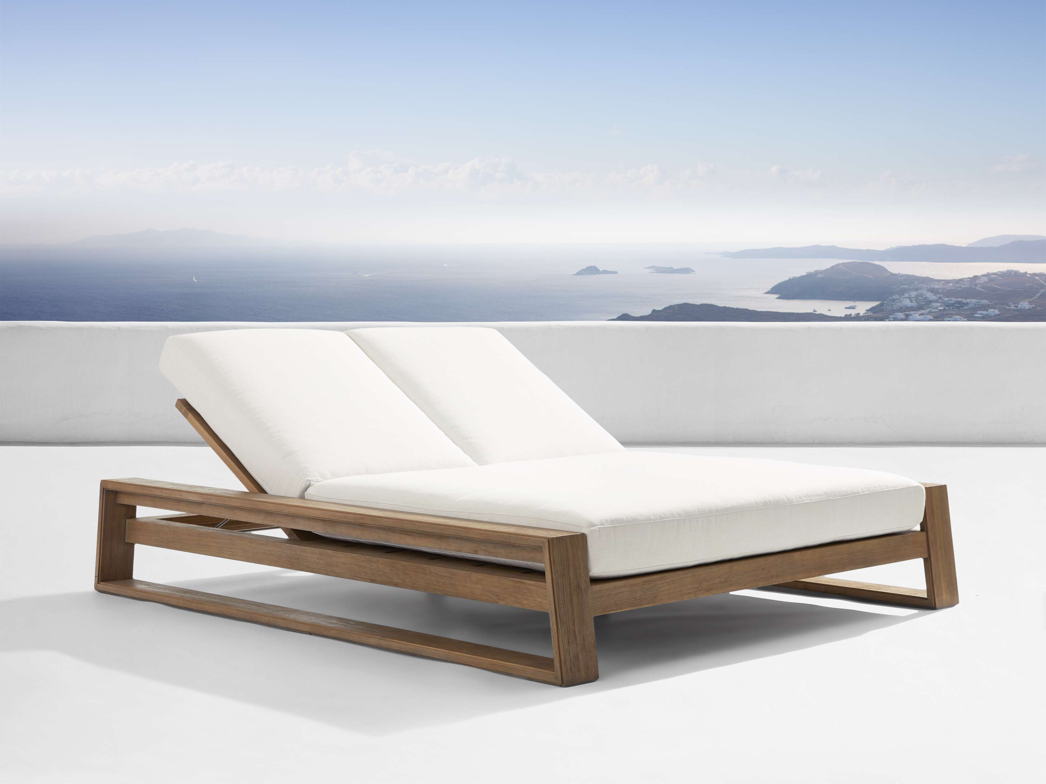 Canyon Outdoor Teak Double Chaise - Durable & Stylish