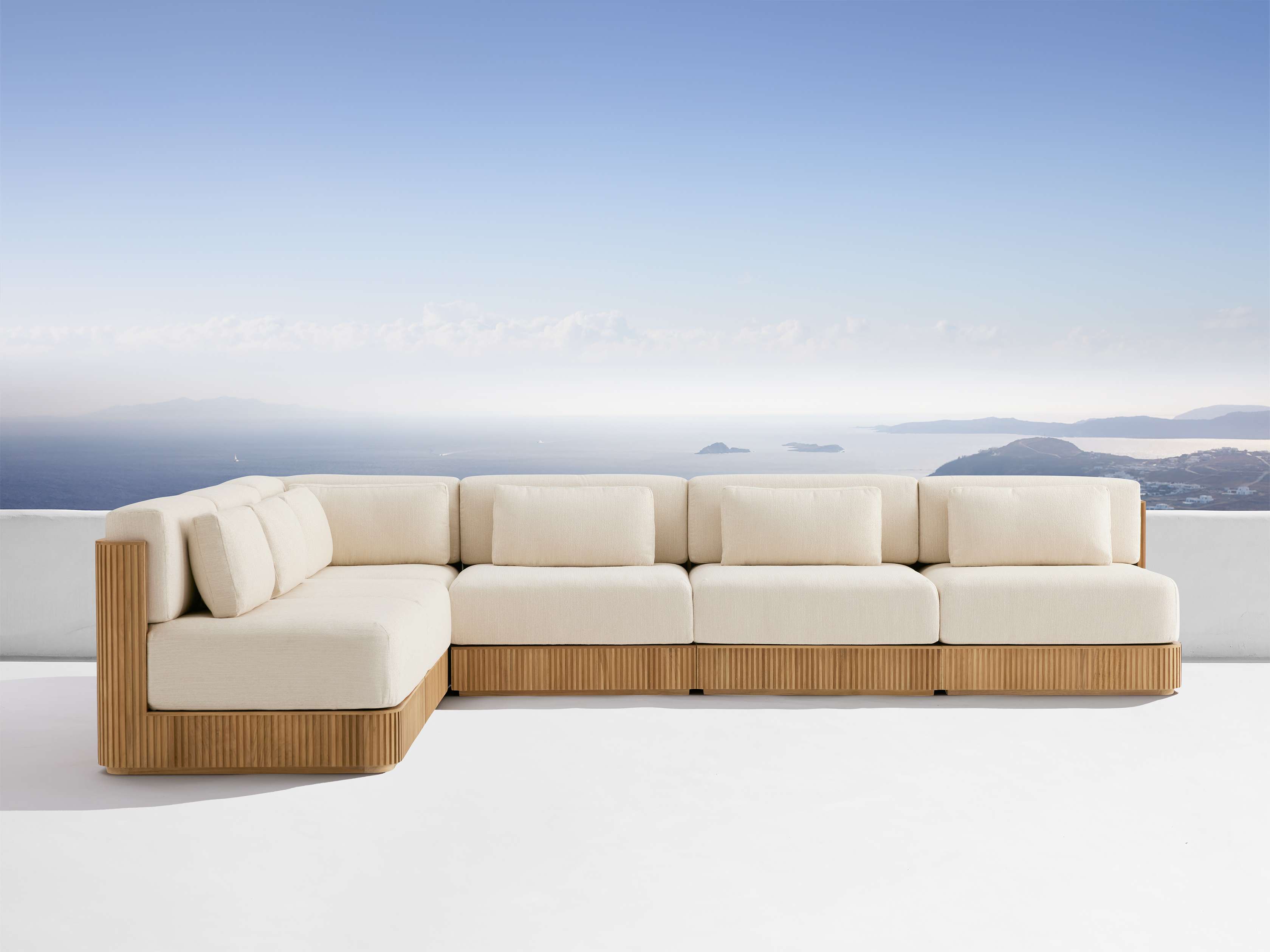 Beaumont Outdoor Teak 6-Piece Sectional Set