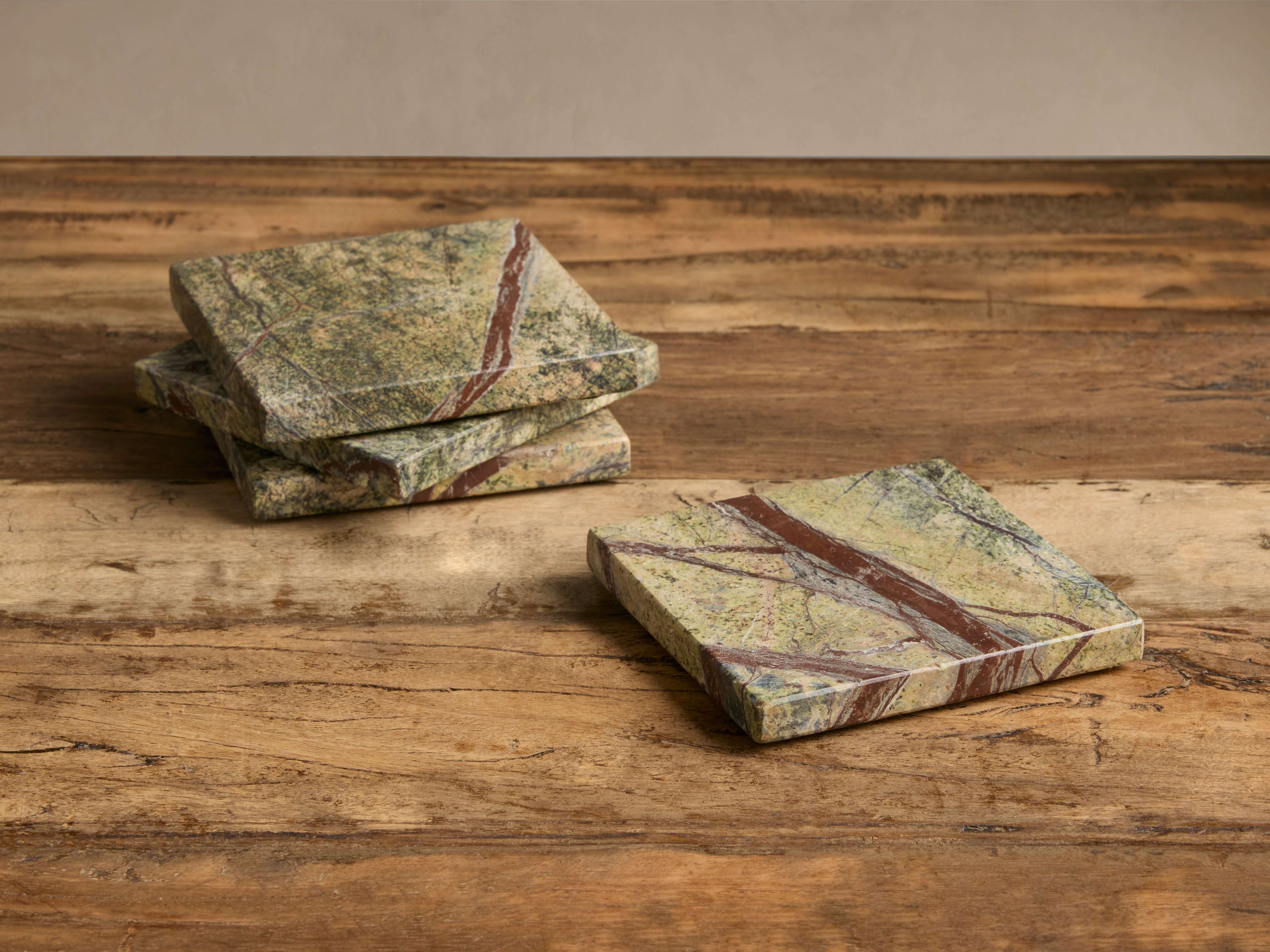 Rhodes Marble Coasters Set of 4 - Elegant & Durable