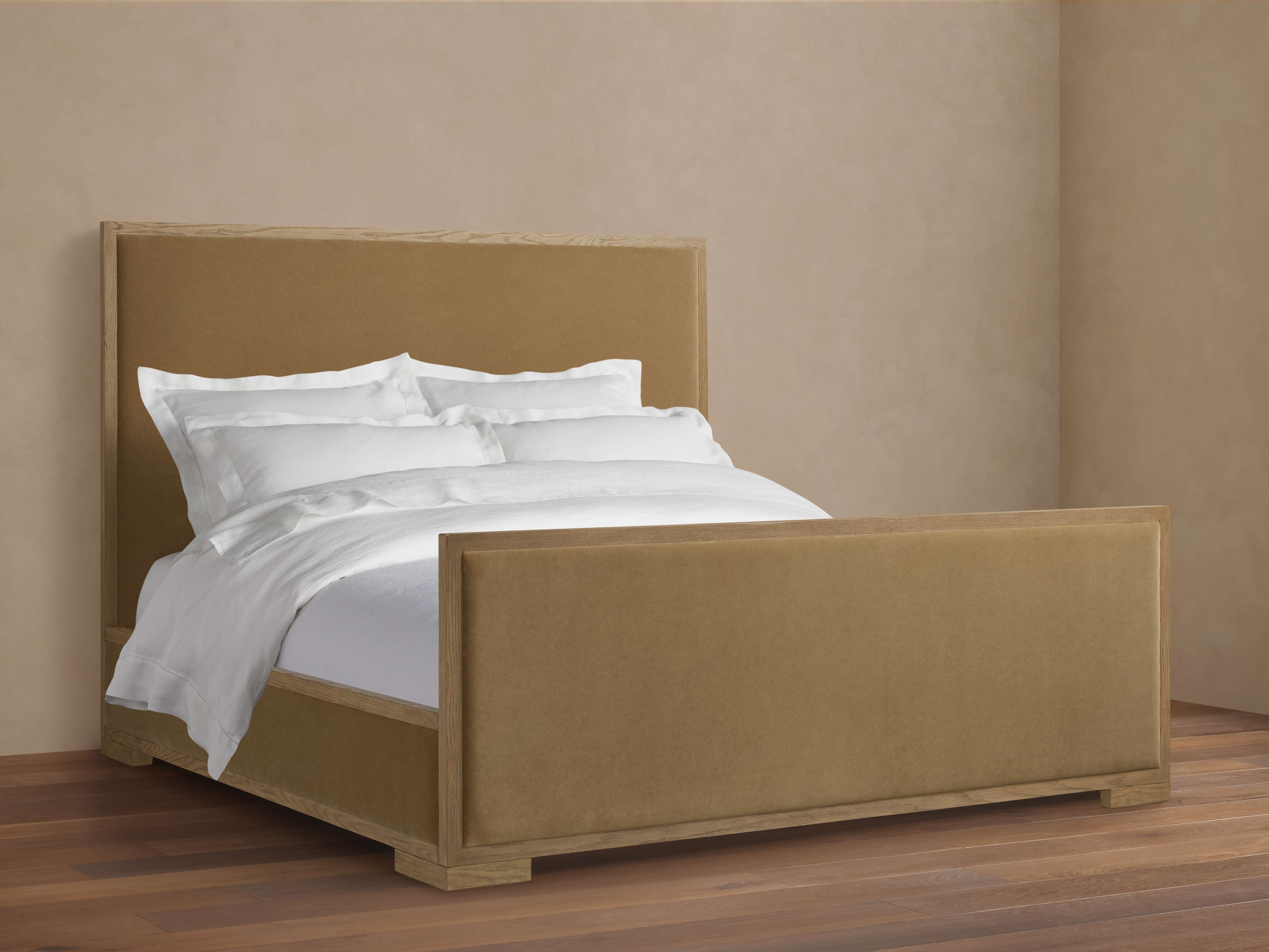 Darien Panel Bed with High Footboard - Oak Finish